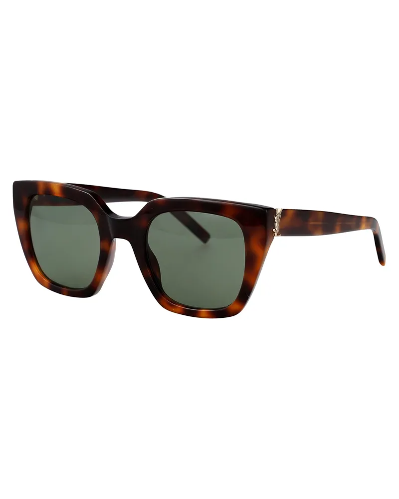Saint Laurent SLM143 Tortoiseshell Acetate Sunglasses — Brown Brown