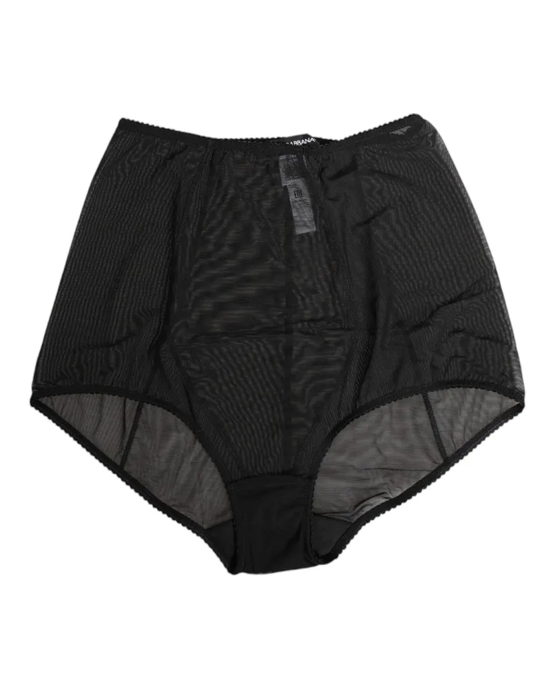 Dolce & Gabbana Women Black High Waist Mesh Sheer Shapewear Underwear Polyamide (nylon) Clothing Black