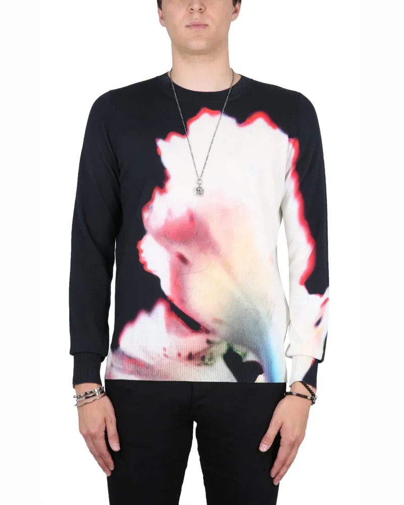 Alexander McQueen Solarised Floral Print Sweater — Multicolor Multicolor