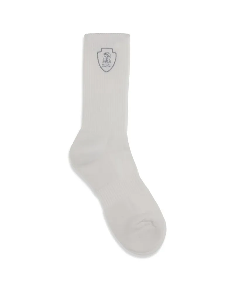 Brunello Cucinelli Men White Cotton Socks Clothing White