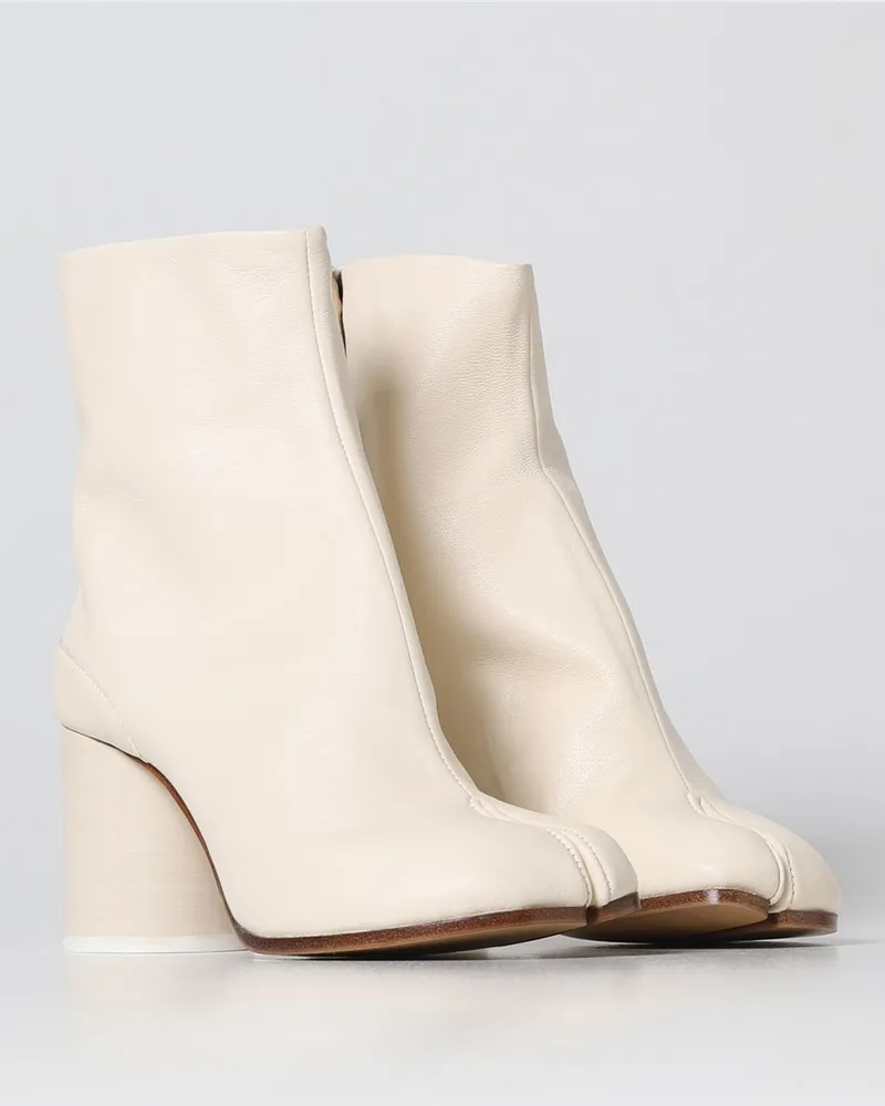 Maison Margiela Women's White Leather Ankle Boots White