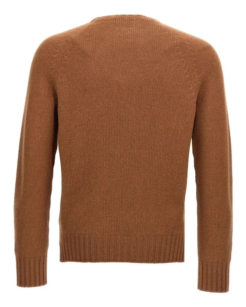 MA'RY'YA Wool Blend Crew-Neck Sweater — Camel Camel