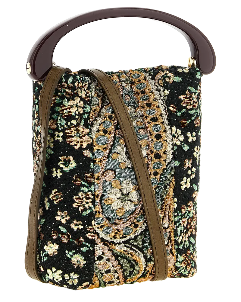 Dries van Noten Jacquard Floral Top Handle Bag — Multicolor Multicolor