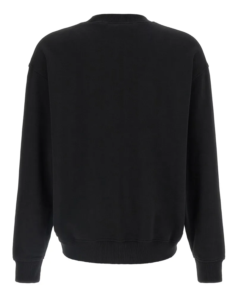 Palm Angels Logo-Embroidered Crew Neck Sweatshirt — Black Black
