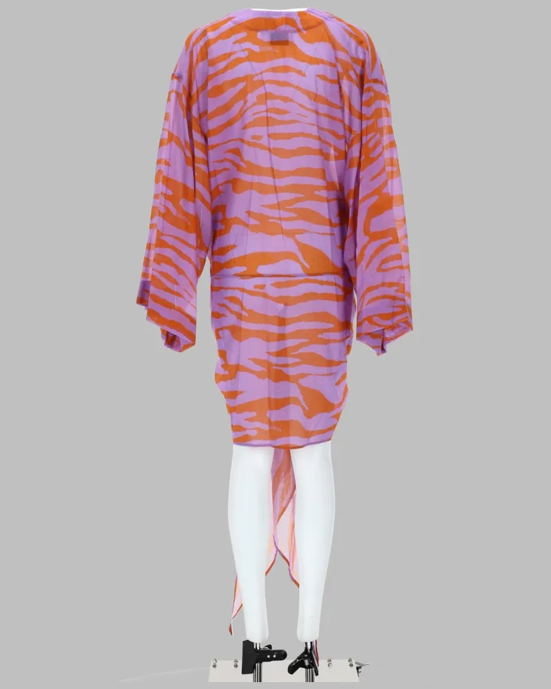 ATTICO Mini Cotton Wrap Dress — Multicolor Multicolor