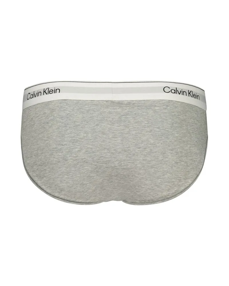Calvin Klein Logo-Print Cotton Briefs — Gray Gray