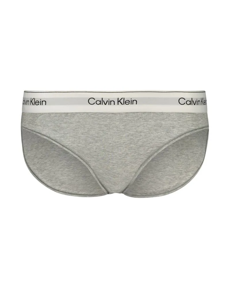 Calvin Klein Logo-Print Cotton Briefs — Gray Gray
