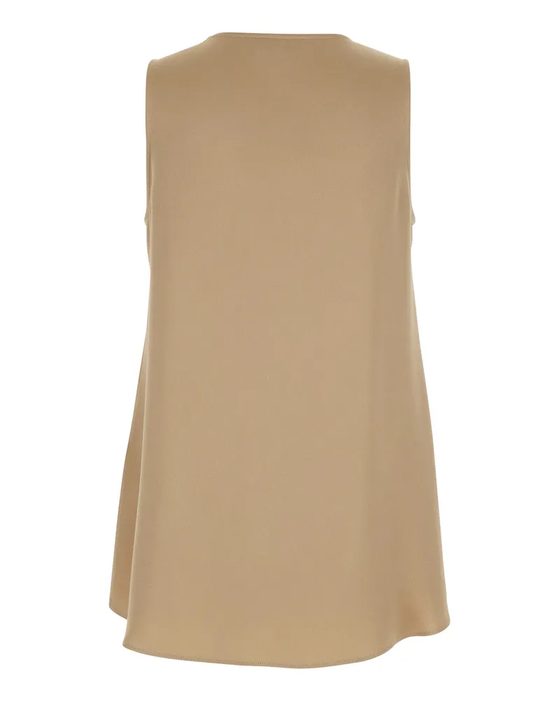 Antonelli Firenze Women's Sleeveless Top Angelica Beige Acetate Tops Beige