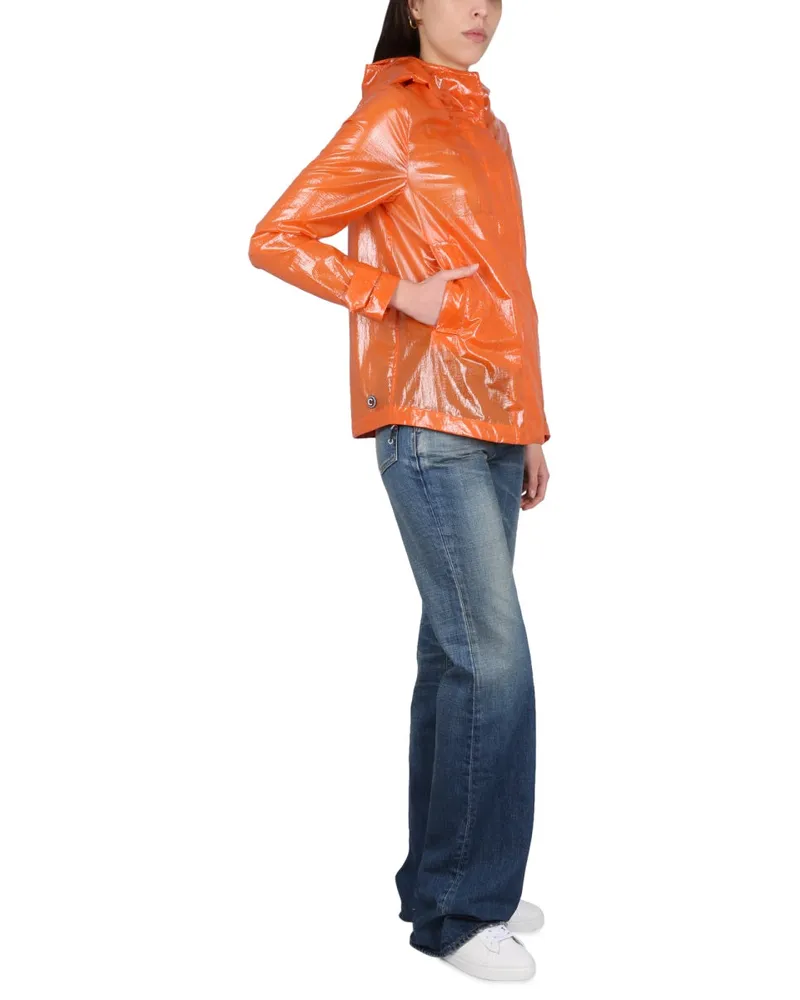 Colmar Waxed Nylon Hooded Jacket — Orange Orange