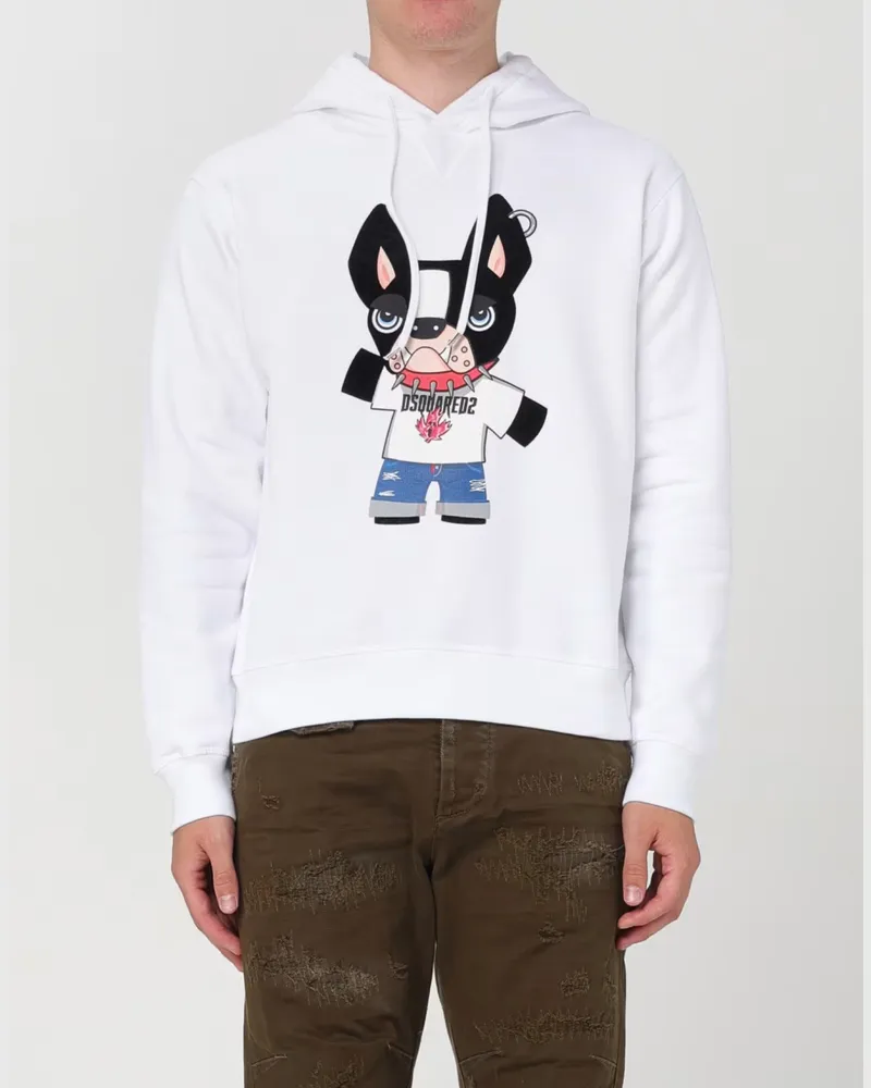 Dsquared2 Men's Ciro Cool Fit Logo Hoodie White Clothing > Knitwear White