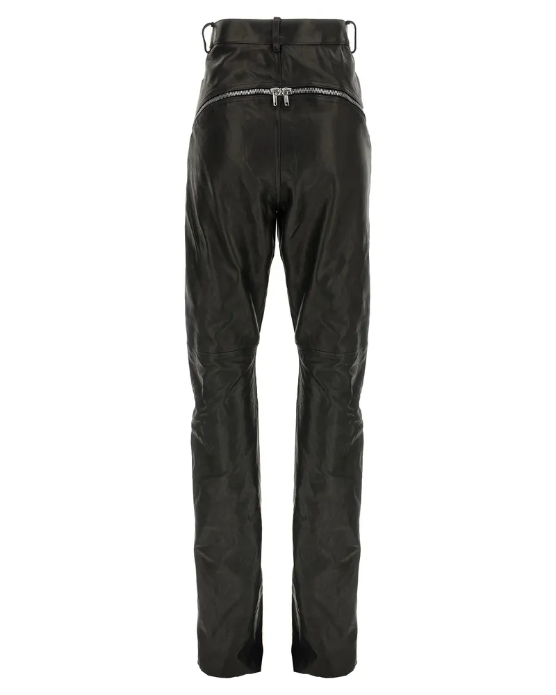 Rick Owens Women's Black Leather Pants Black