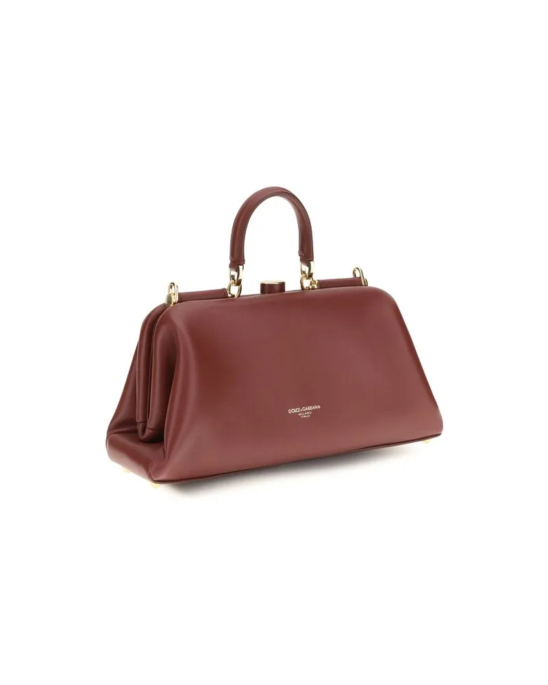 Dolce & Gabbana Lambskin Leather Top Handle Bag — Red Red