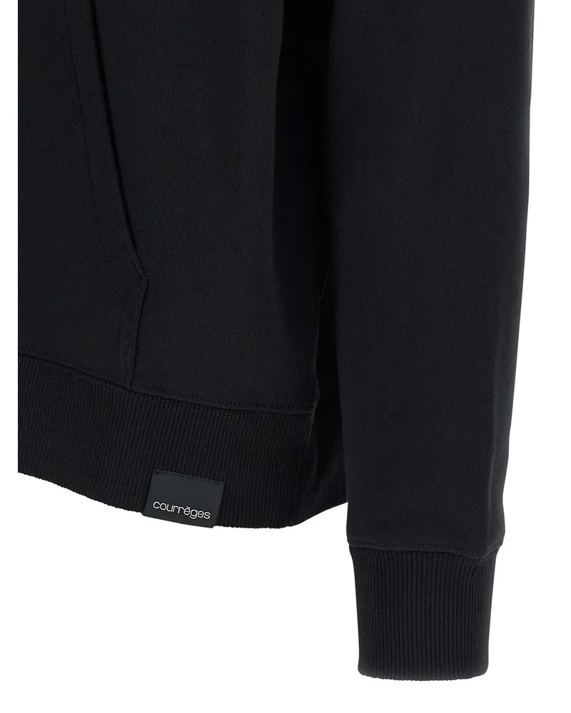 Courrèges Brushed Cotton Hoodie — Black Black