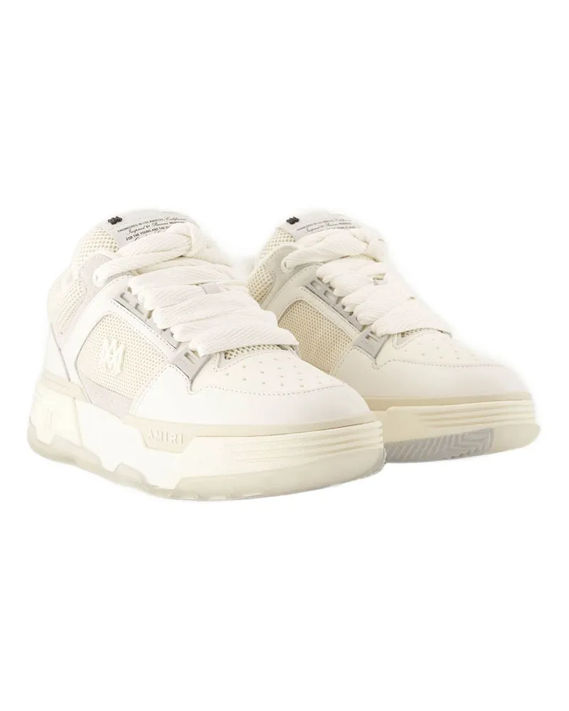 Amiri Men's Ma-1 Sneakers -  Leather Beige White Calfskin Shoes White