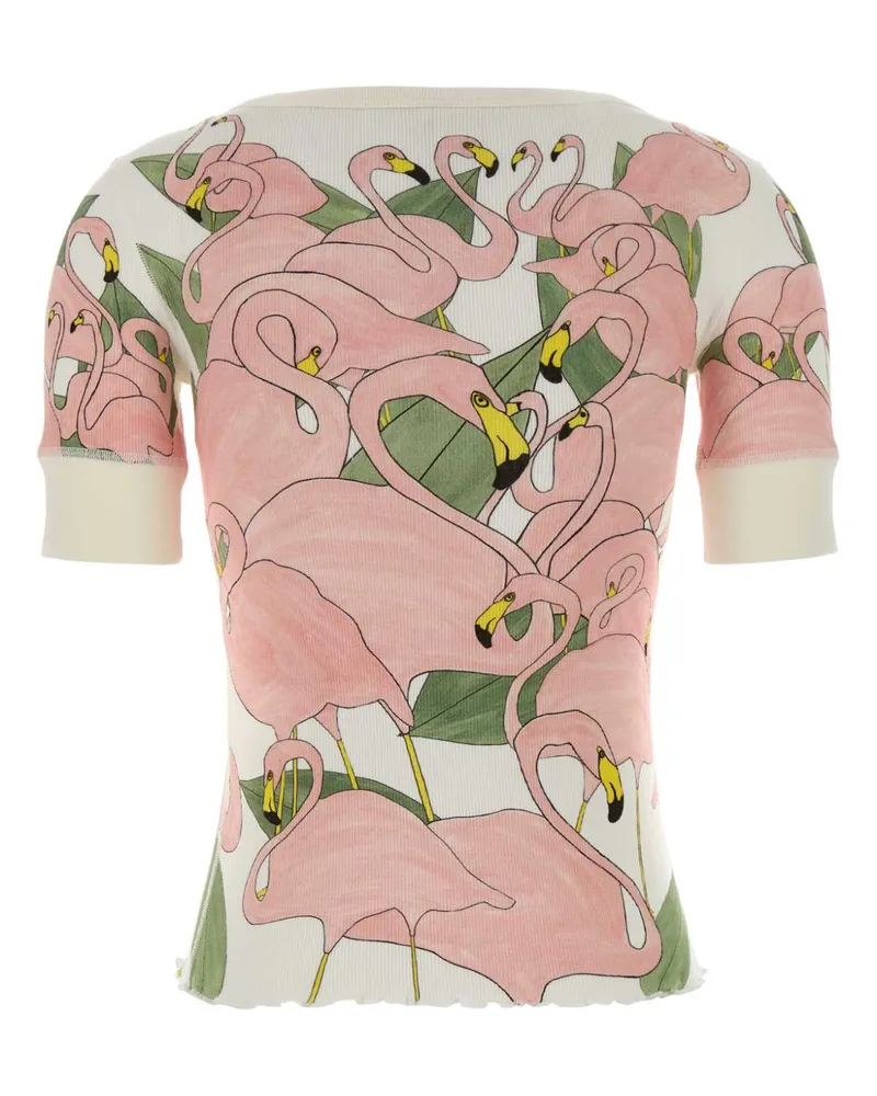Chloé Floral-Printed Cotton T-Shirt — Pink Pink