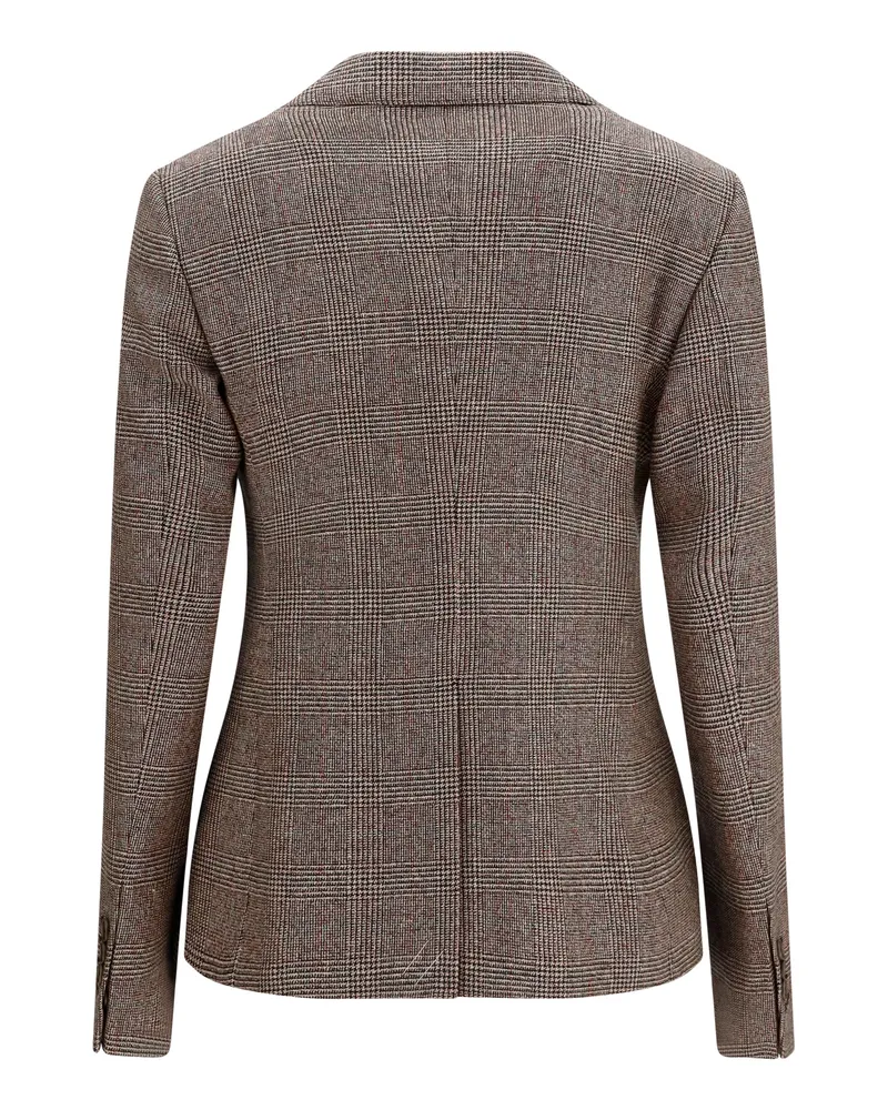 Burberry Women's Single-Breasted Wool-Linen Blazer Soap Beige-Brown Merino Wool Blazers Beige/brown Jacket 