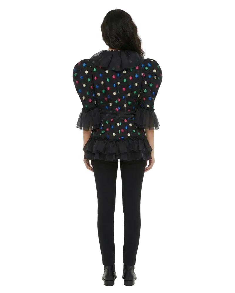 Dolce & Gabbana Multicolor Embellished Acetate Blend Jacket — Black Black