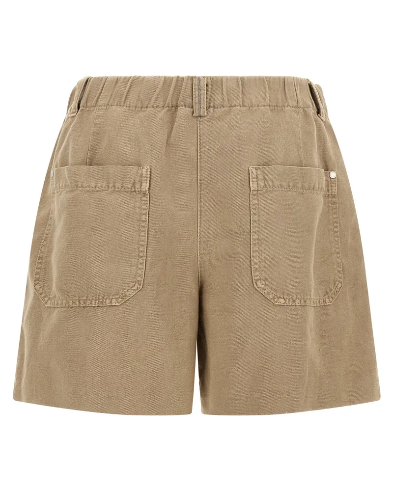 Brunello Cucinelli Women's Beige Cotton Bermuda Shorts Beige
