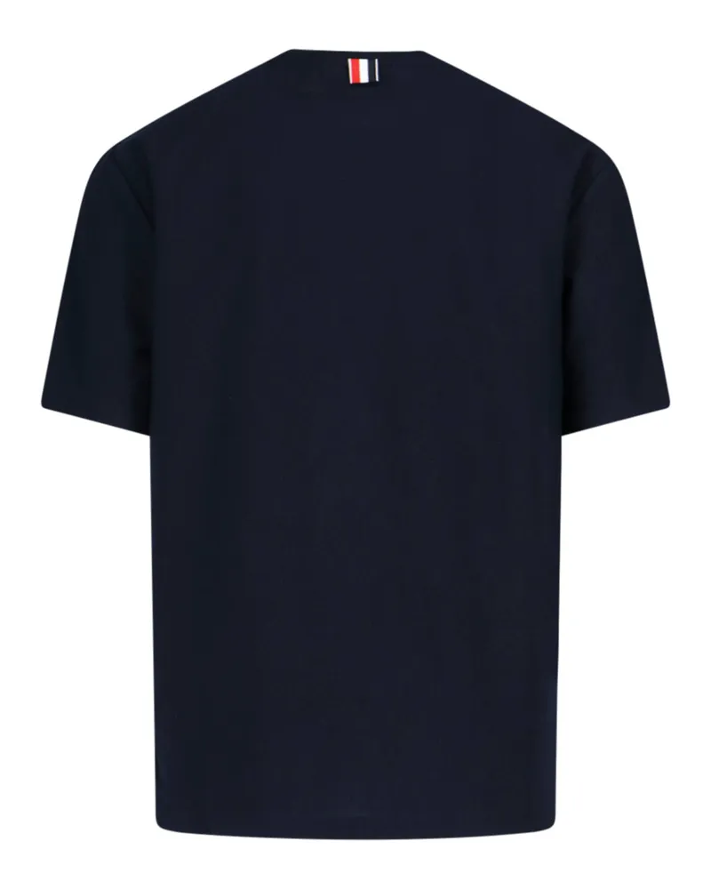 Thom Browne Men's T-Shirts And Polos Blue Cotton Navy