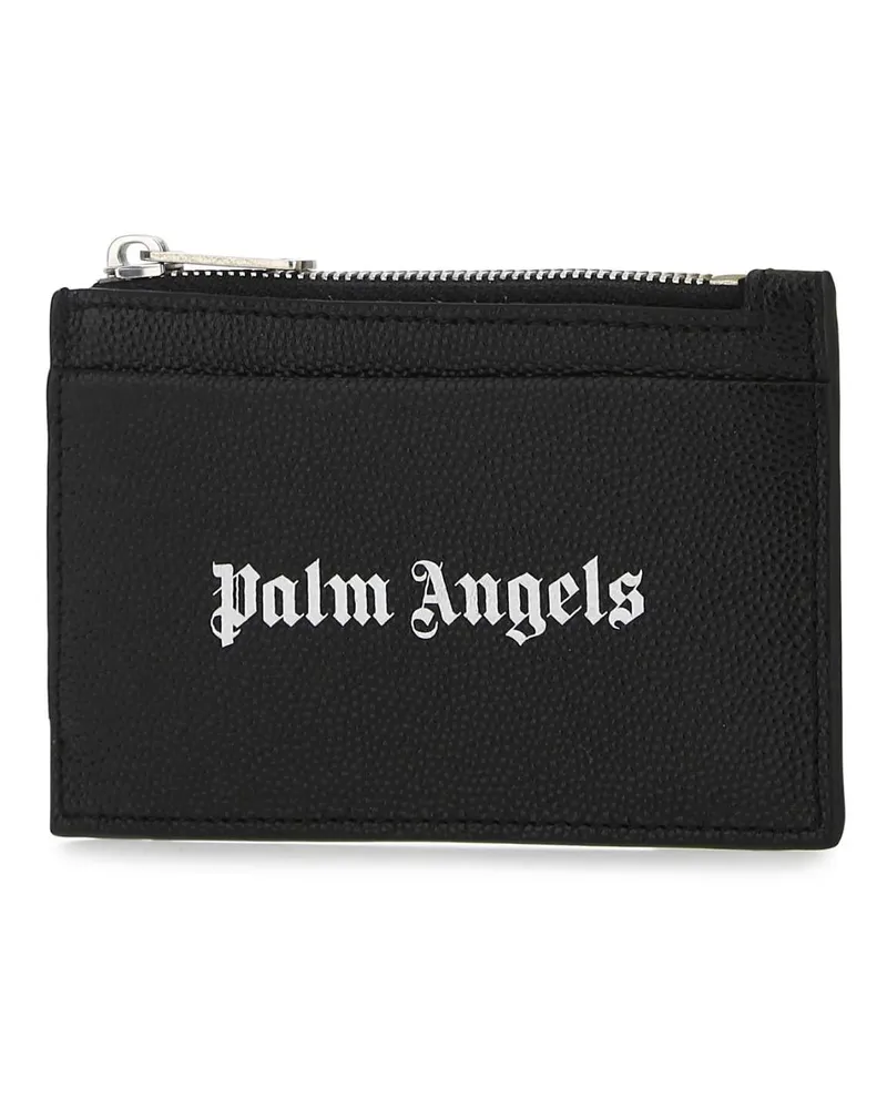 Palm Angels Men's Black Leather Card Holder 1001 Portafogli Wallet Black