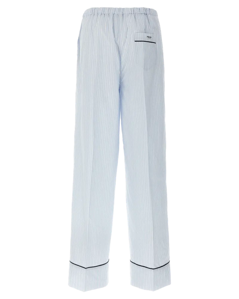 Prada Women's Blue Cotton Casual Pants Blue