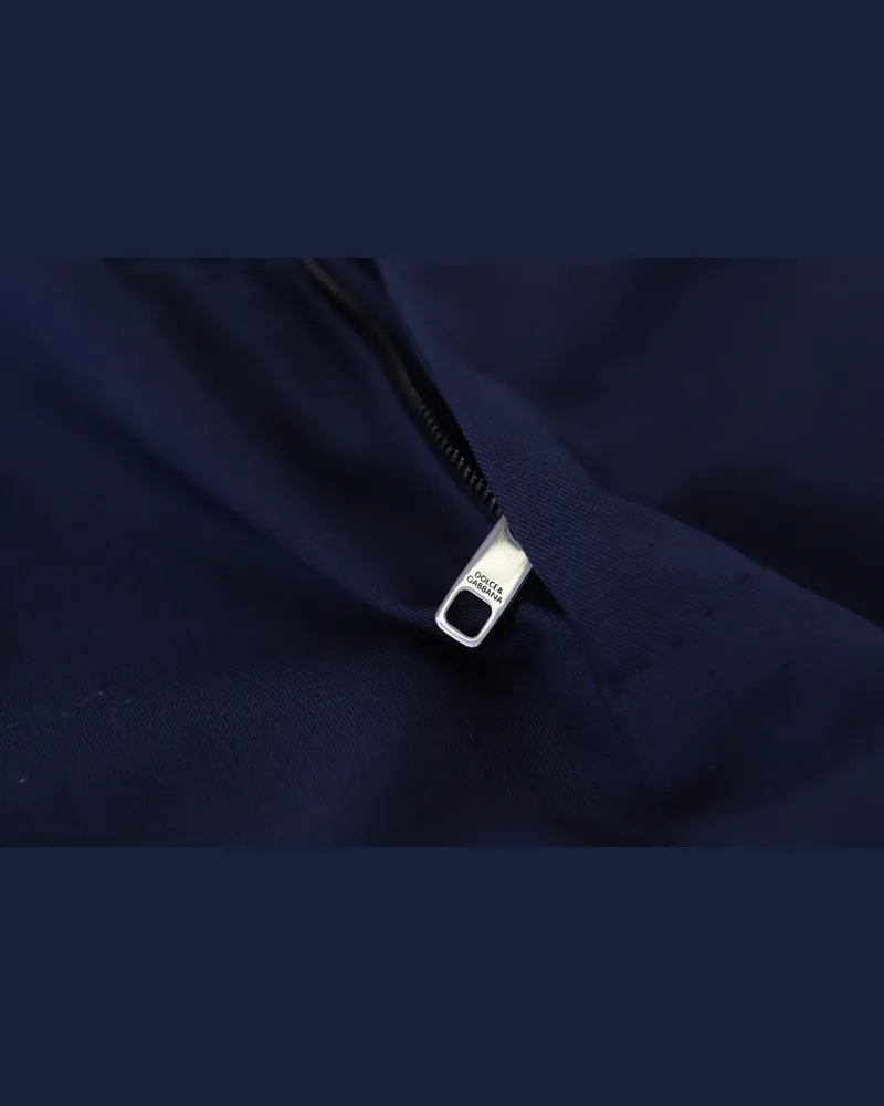 Dolce & Gabbana Men's Blue Linen Cotton Slim Trousers Chinos Pants Navy
