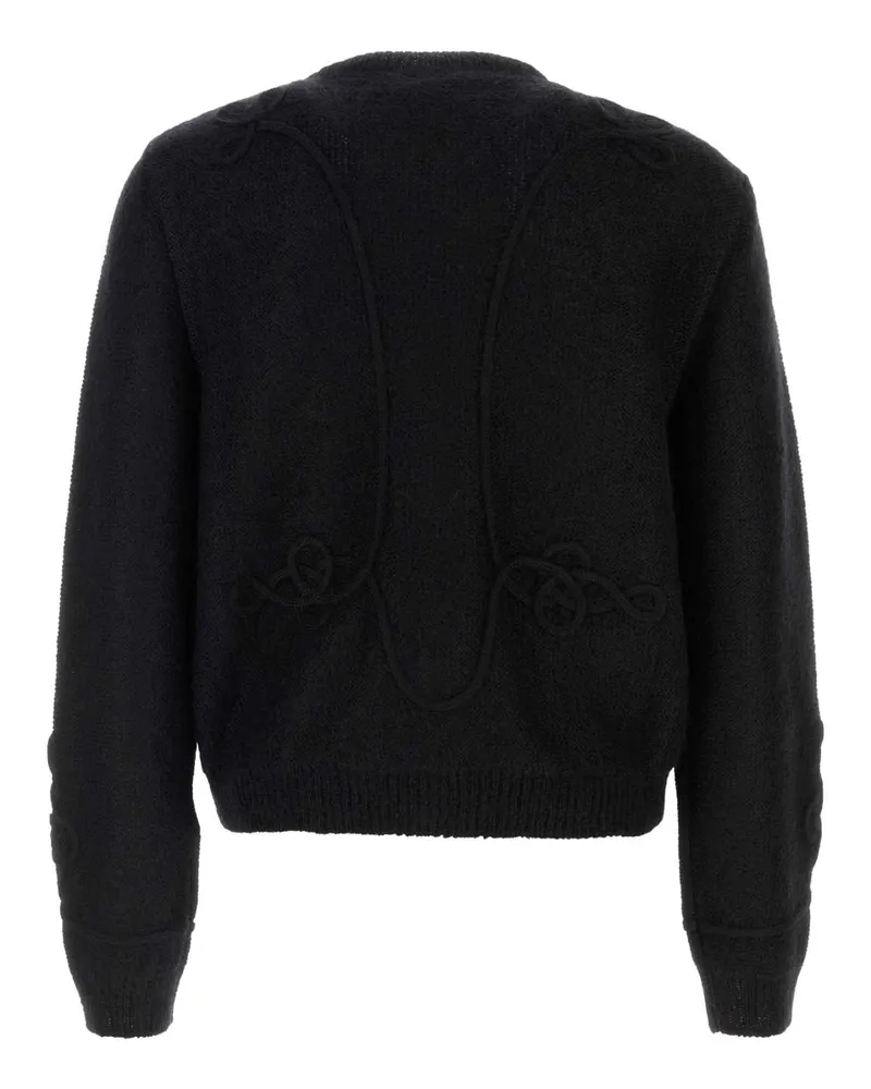 Alexander McQueen Men's Black Viscose Blend Cardigan Wool Mix Maglieria Black