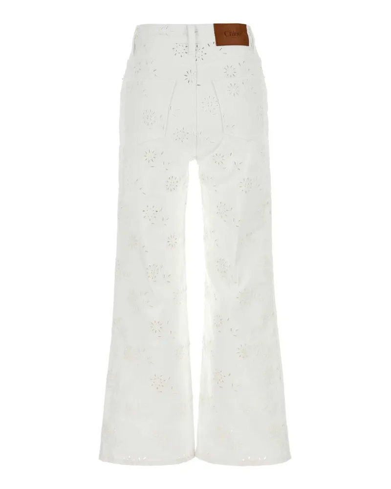 Chloé Women's White Denim Jeans Exterior: Cotton White