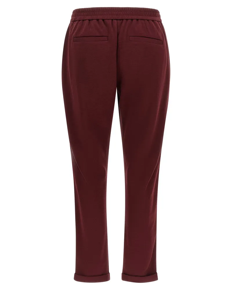 Brunello Cucinelli Track Joggers — Burgundy Burgundy