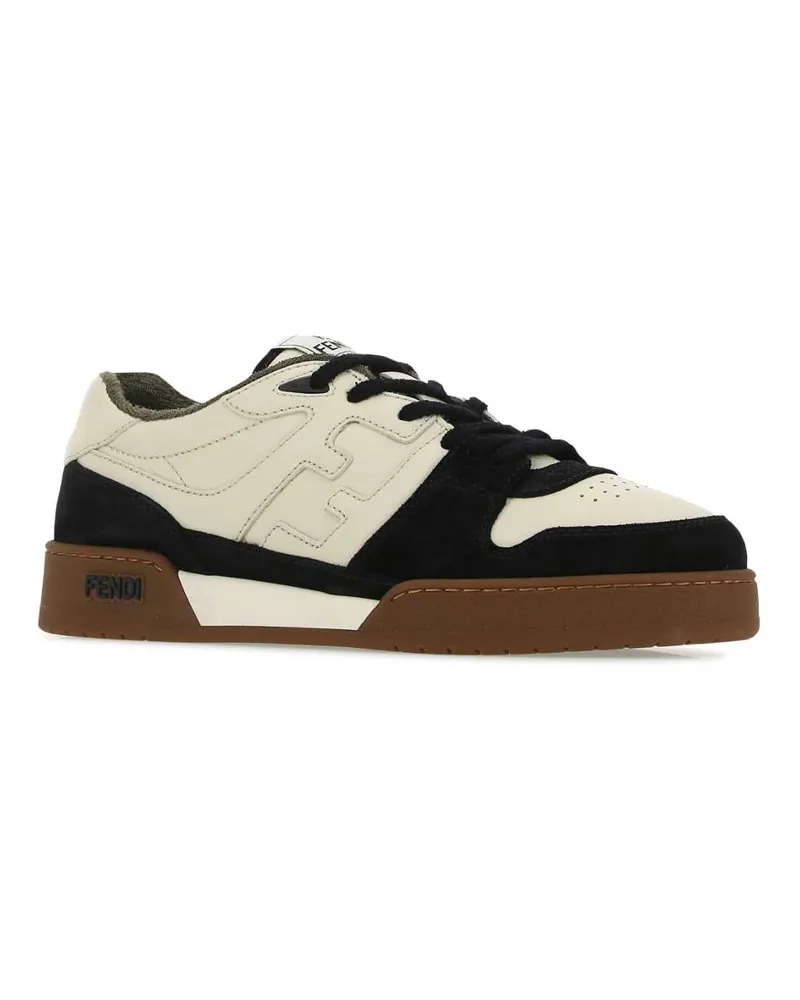 Fendi Men's Multicolor Leather And Suede  Match Sneakers F1fzb Multicolor