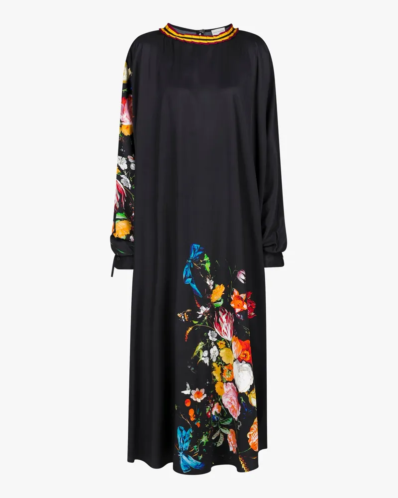 Dries van Noten Floral-Print Dress — Black Black