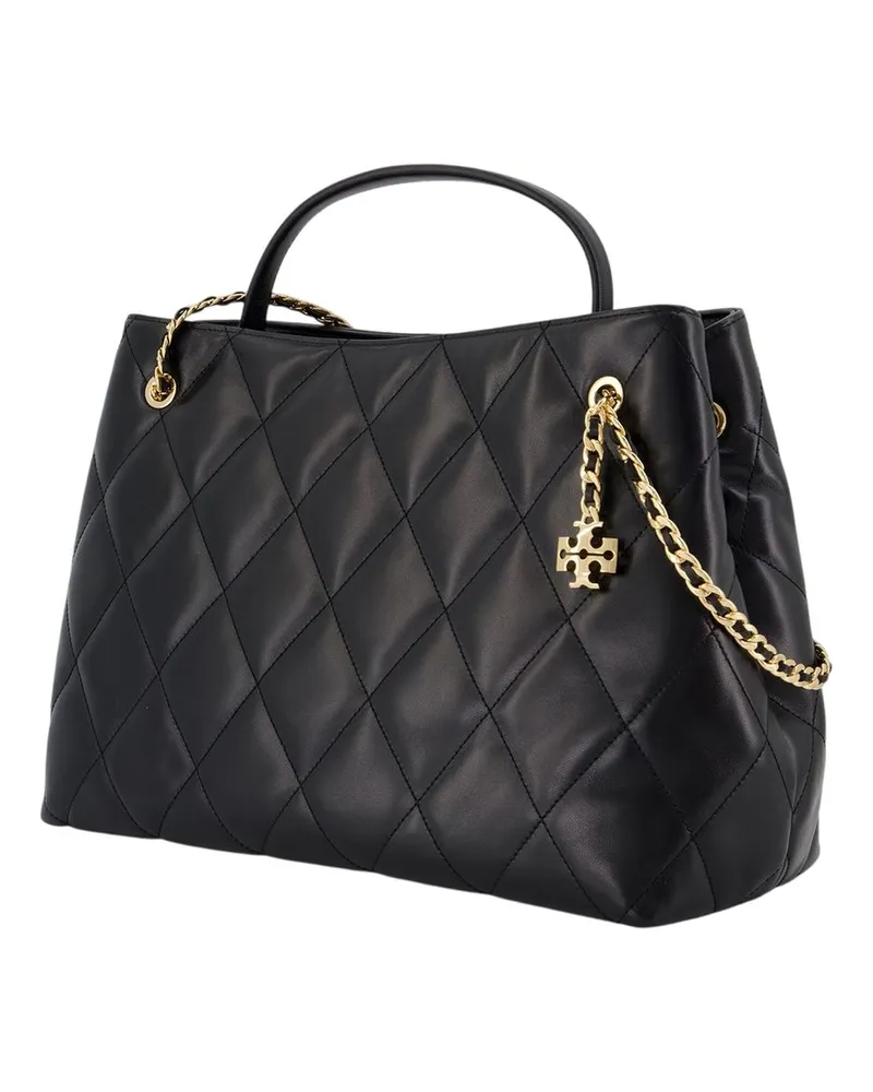 Tory Burch Lambskin Leather Top Handle Bag — Black Black