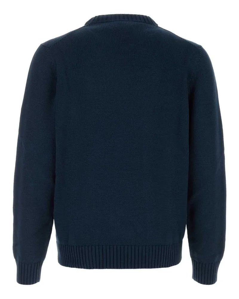 Prada Men's Navy Blue Cotton Sweater Bleu Exterior: Maglieria Navy