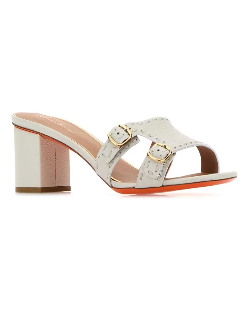 Santoni Women's Didi Mule White Leather Sandal White