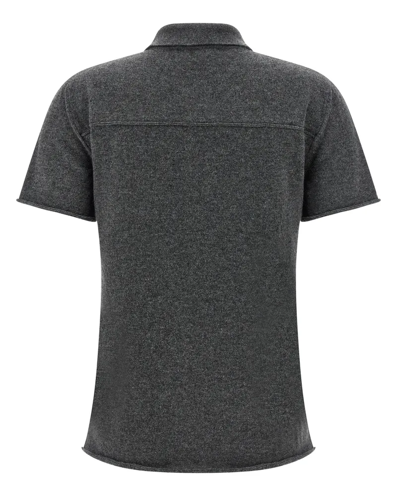Miu Miu Cashmere Polo Shirt — Gray Gray