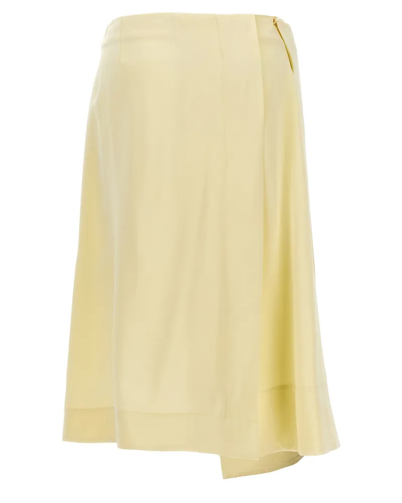 Jil Sander Satin Skirt With Side Slit Cream