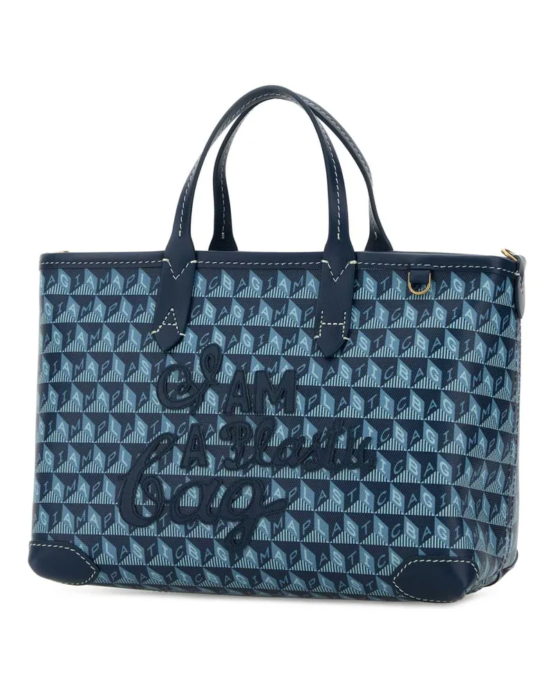Anya Hindmarch Women's Printed Canvas Xs I Am A Plastic Bag Handbag Darkpetrol Borse Mano Navy