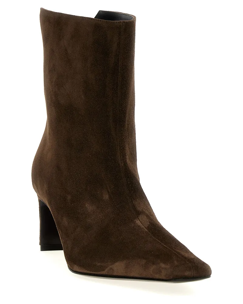 KHAITE Women's Brown Calfskin Ankle Boots Brown