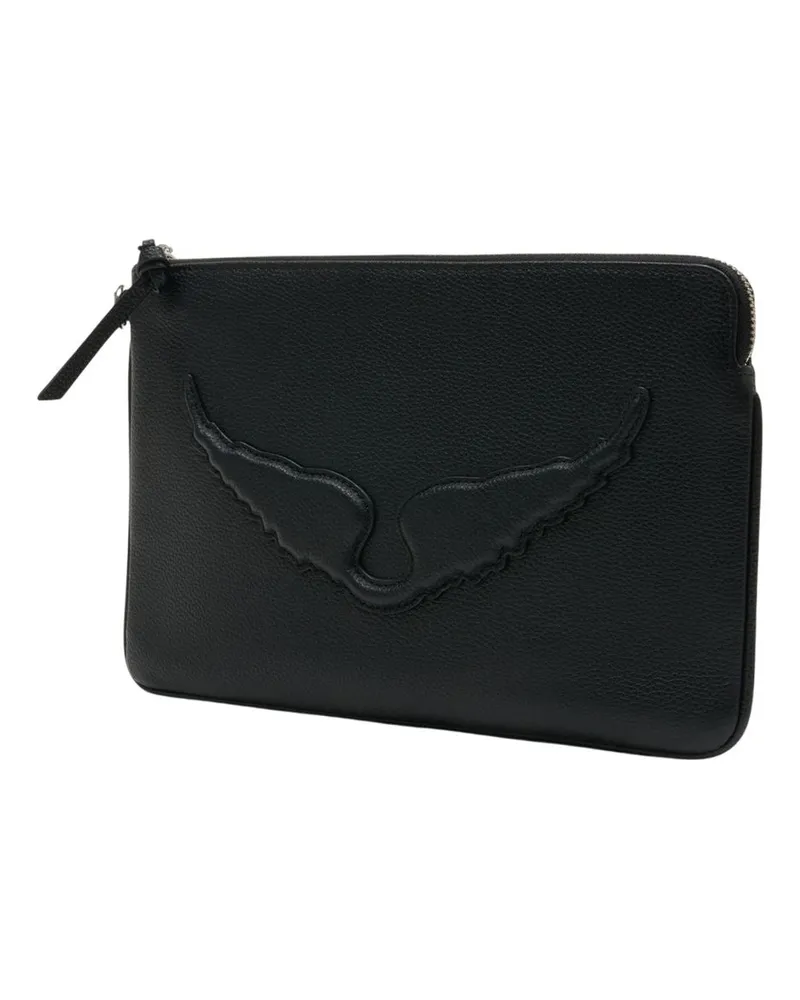 Zadig & Voltaire Women's Angel Clutch Bag -  Leather Black Cowhide Accessories Pouch Black