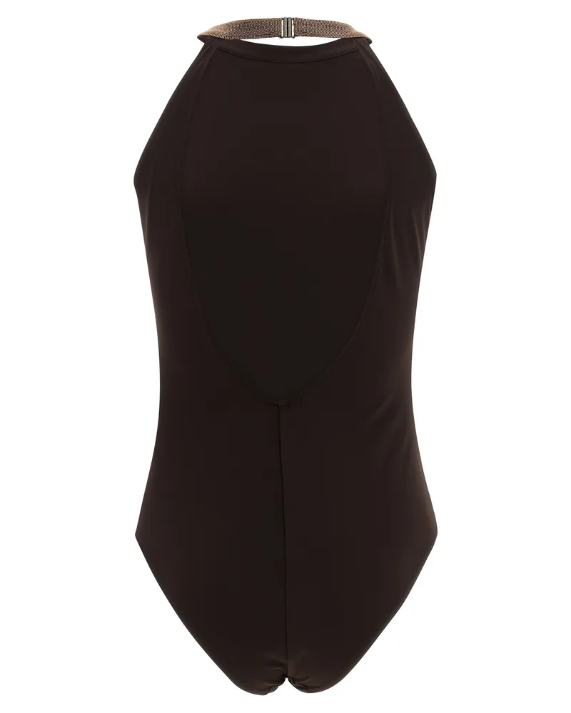 Brunello Cucinelli Women's Brown Polyamide One-Piece Swimsuit Clothing Brown