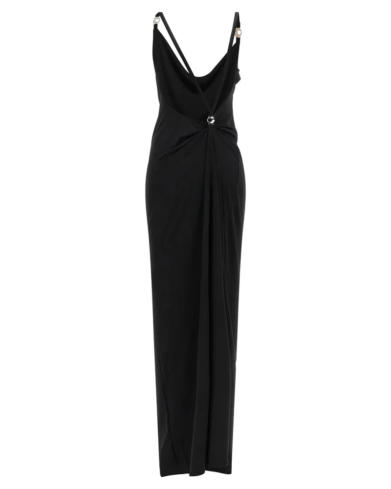 COPERNI Draped Logo-Hardware Dress — Black Black