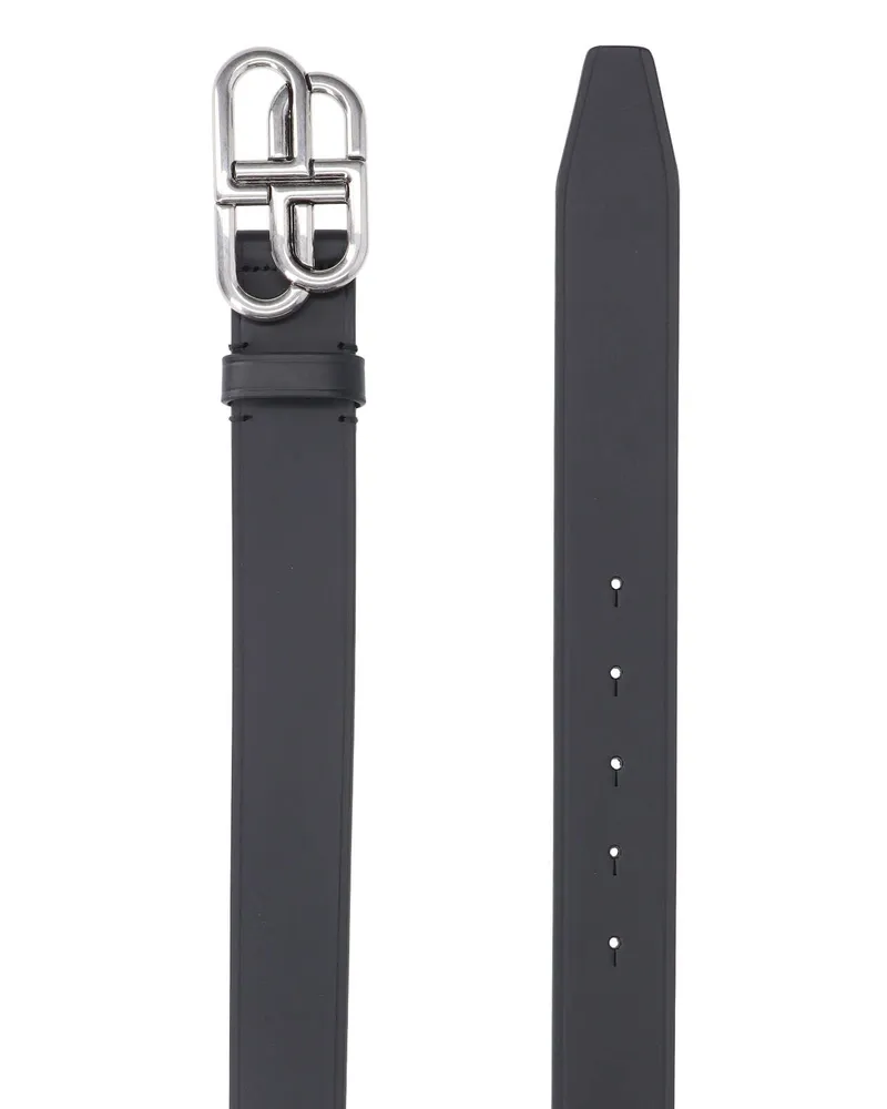 Balenciaga Men's Belts Black Calf Leather Black