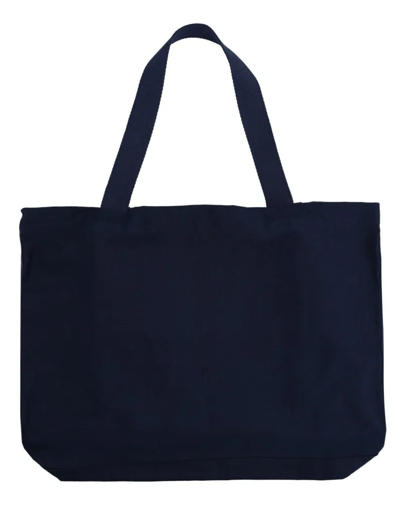 Kitsuné Cotton with Writing Detail Tote Bag — Blue Blue