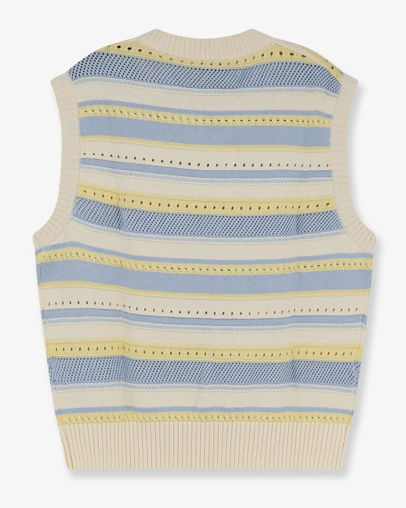 Dunst Women Sleeveless Cotton Sweater Yellow Cream