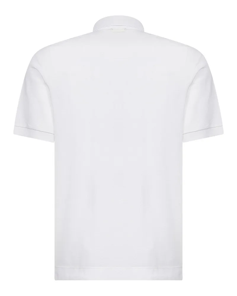 Ermenegildo Zegna Cotton-Silk Piqué Polo — White White