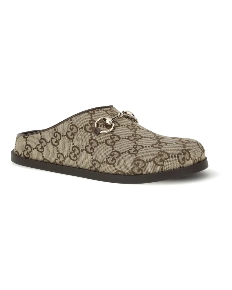 Gucci Women's Mules Horsebit Camel Ebony-New Acer Sandal Ebony/new Beige