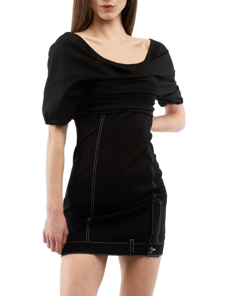 Moschino Women's Multicolor Cotton Casual Dress Black