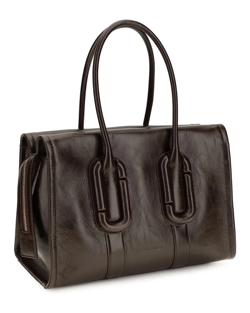 Marc Jacobs Women's Babe City Tote Leather Handbag Fondant Calf Bos Taurus Shoulder Bags Brown