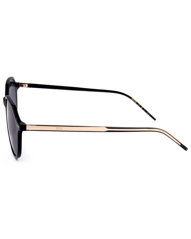 HUGO BOSS BOSS1584S7C5IR Black Crystal Round Sunglasses — Black Black
