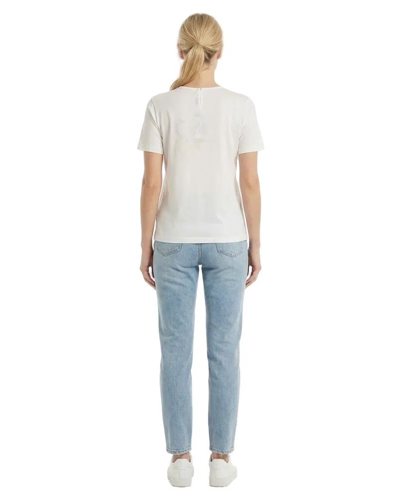 Dolce & Gabbana Embroidered Silk T-Shirt — White White